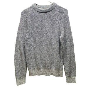 H&M Pullover Sweater Men's Small Navy White Marbled Classic LOGG Long Sleeve EUC